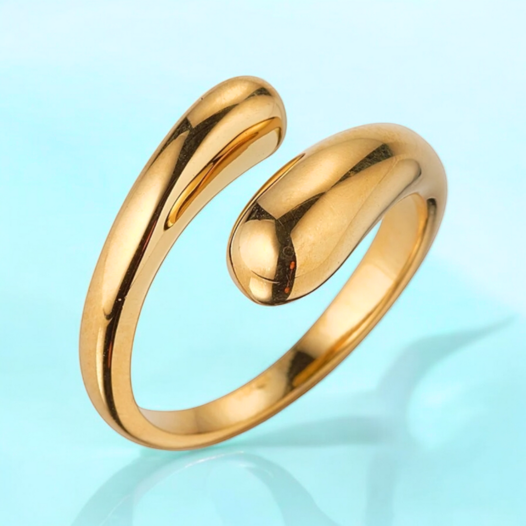 Sabina | Gold Plated Smooth Double Ball Ring