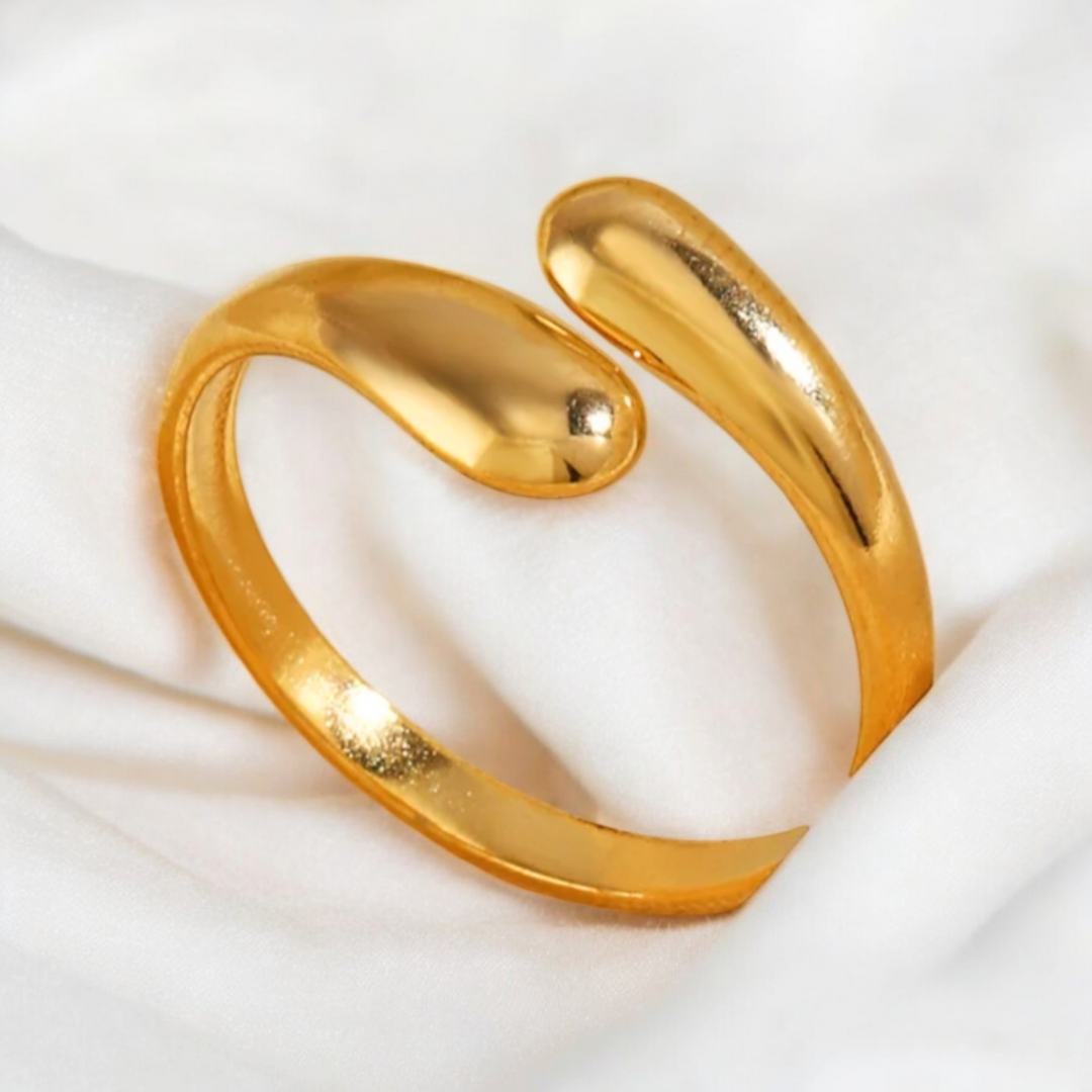 Sabina | Gold Plated Smooth Double Ball Ring