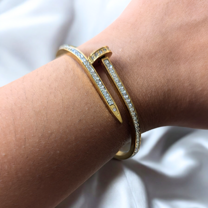 Nicolette | Gold Plated Nail Bracelet Bangle