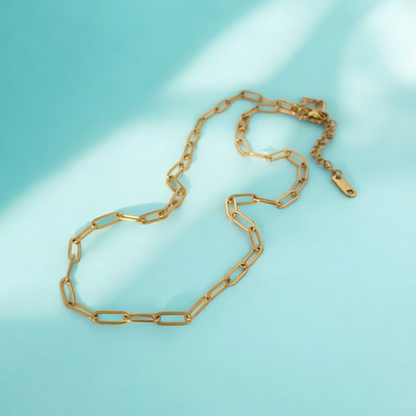 Nova | Gold Plated Paperclip Style Necklace