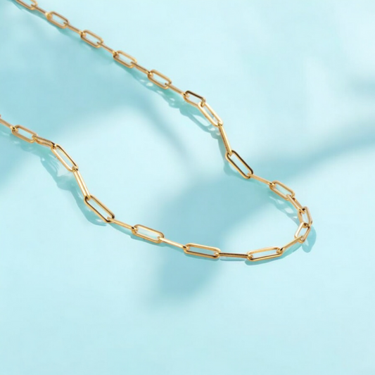 Nova | Gold Plated Paperclip Style Necklace