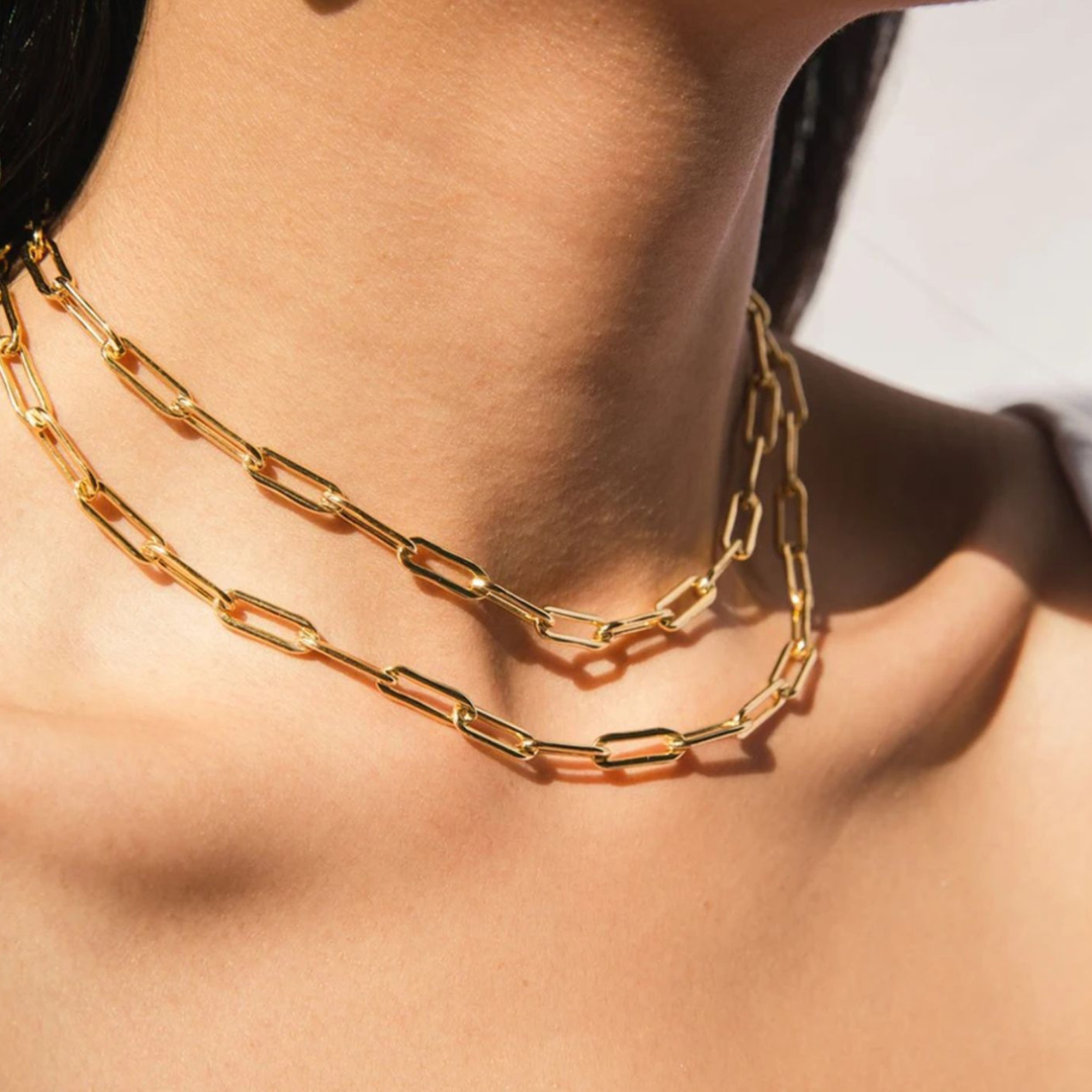 Nova | Gold Plated Paperclip Style Necklace