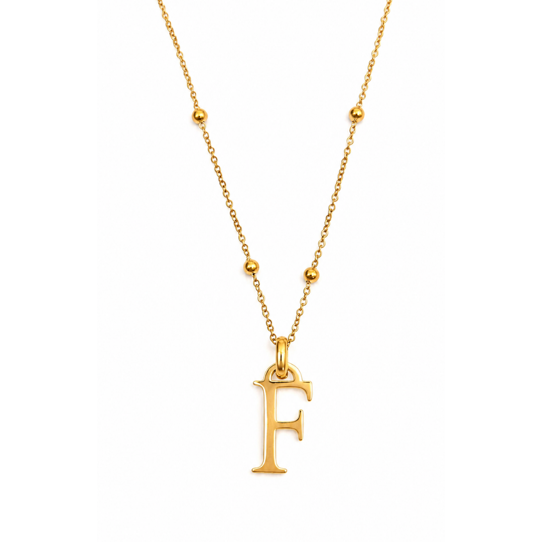 Avelia | Gold Plated Initial Pendant Necklace