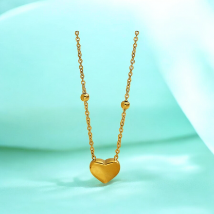 Lenora | Gold Plated Solid Love Heart Pendant Necklace