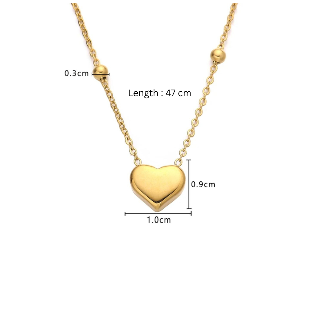 Lenora | Gold Plated Solid Love Heart Pendant Necklace