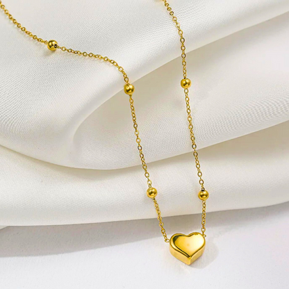 Lenora | Gold Plated Solid Love Heart Pendant Necklace