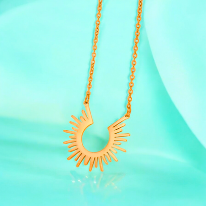 Dara | Gold Plated Half Sun Pendant Necklace