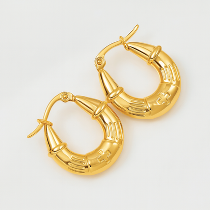 Nia | 18K Gold Plated U-Shaped Buckle Waterproof Hoop Earrings