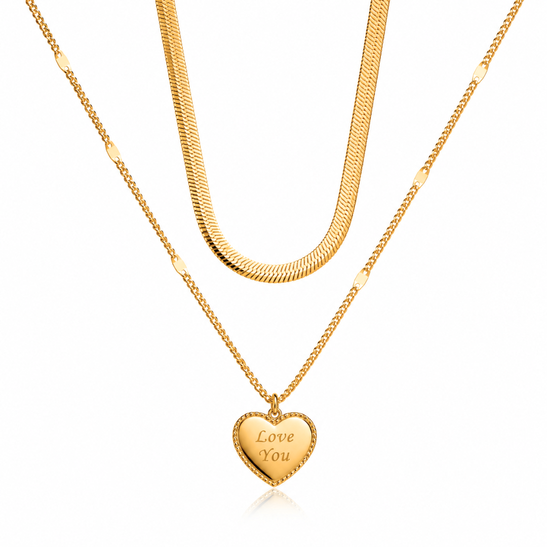 Ariat | Gold Plated Heart Double Layered Necklace