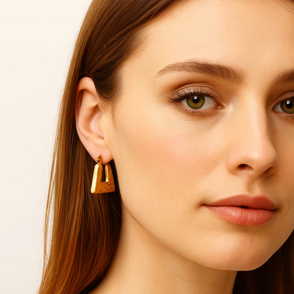 Harper | 18K Gold Plated Chunky Vintage Ear Buckle Hoop Waterproof Earrings