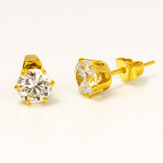 Rya | 18K Gold Plated Classic Tennis Waterproof Stud Earrings