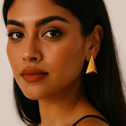 Catriona | 18K Gold Plated 3D Triangle Stud Waterproof Earrings