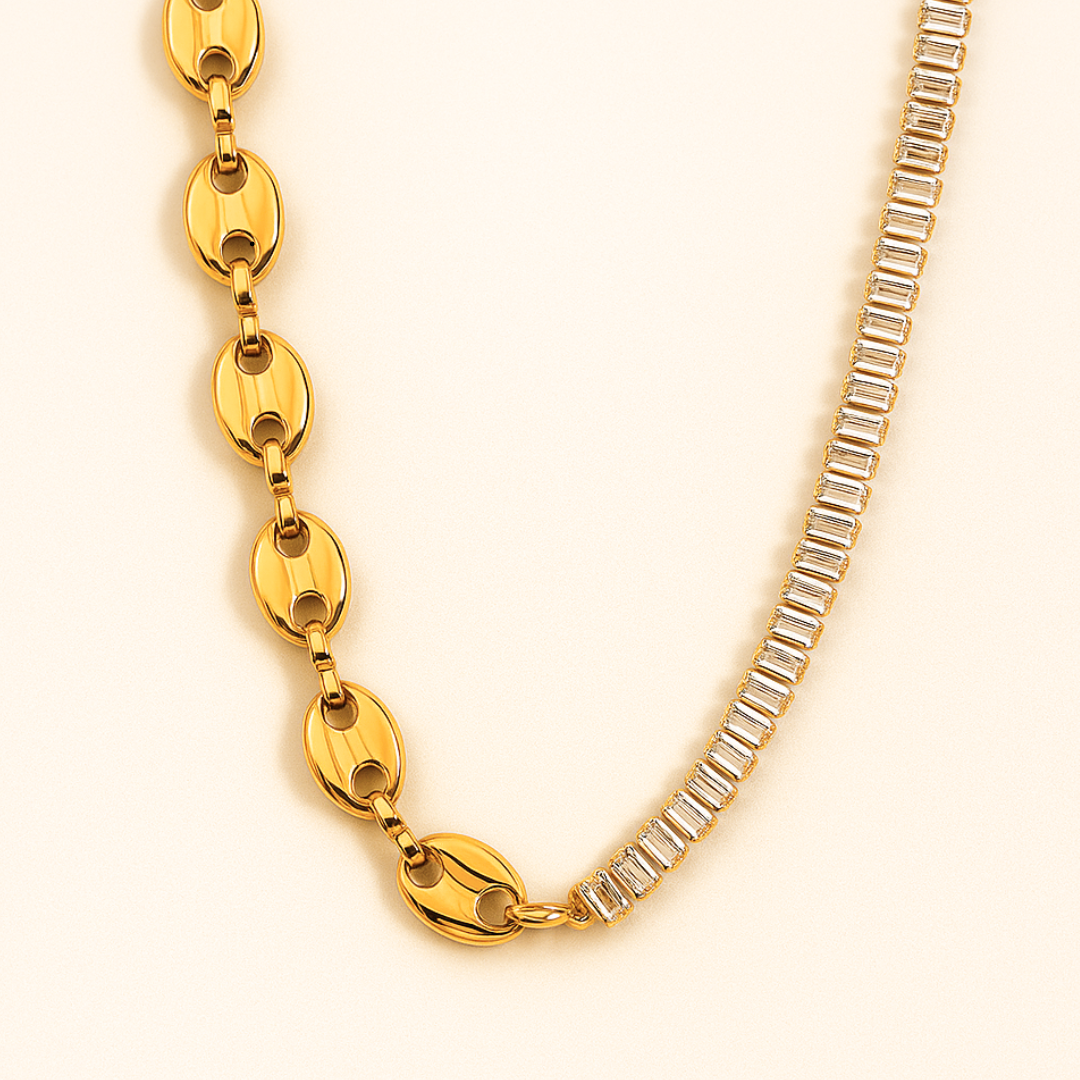 Kim | 18K Gold Plated Snake Waterproof Necklace with Zircons