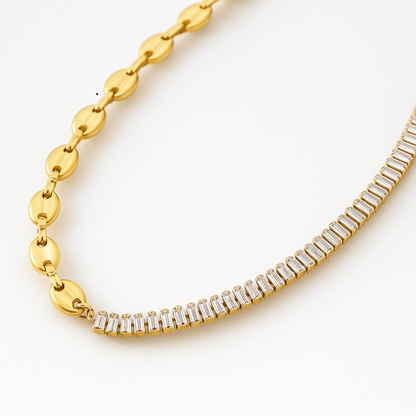 Kim | 18K Gold Plated Snake Waterproof Necklace with Zircons