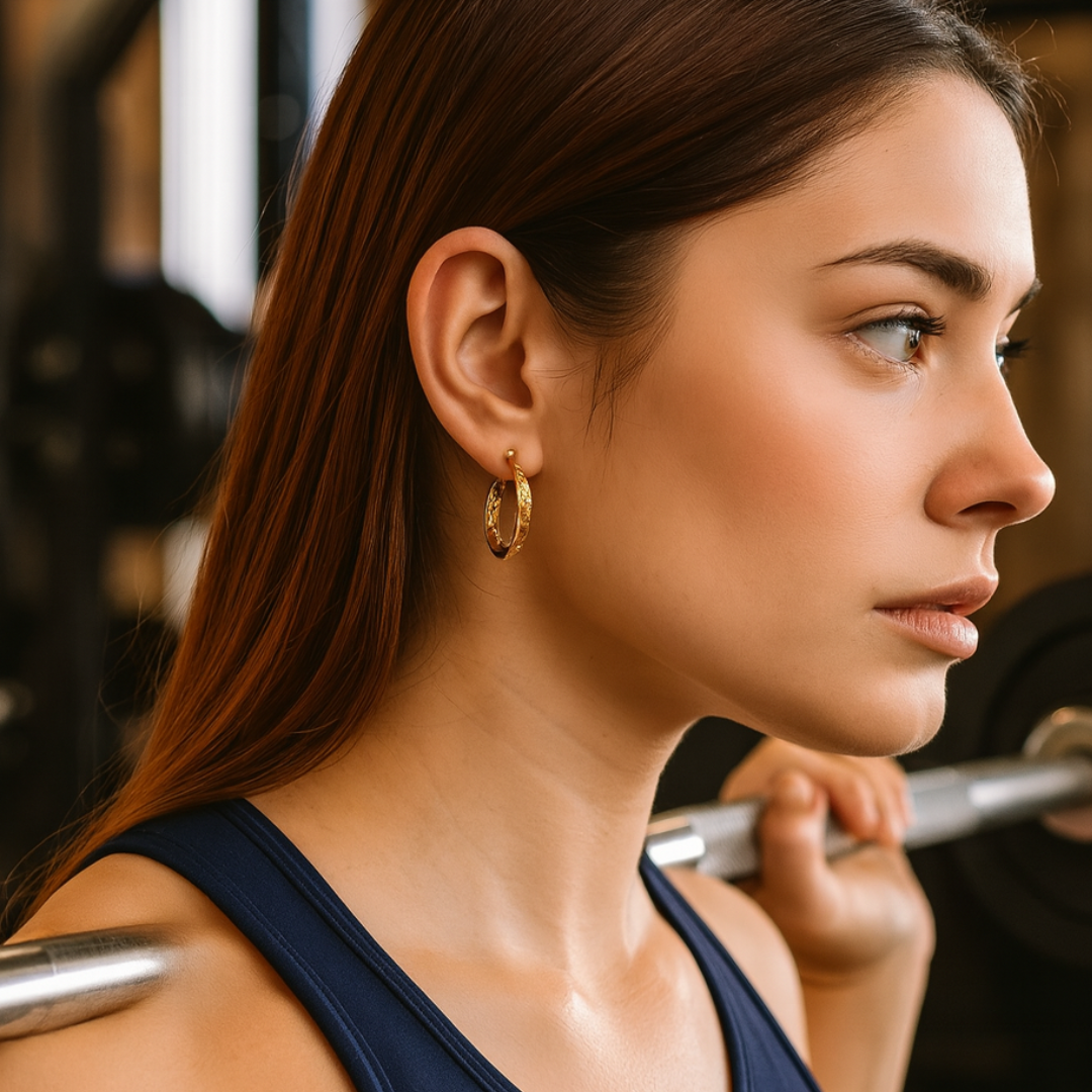 Mirabelle | 18K Gold Plated Circular Round Hoop Waterproof Earrings