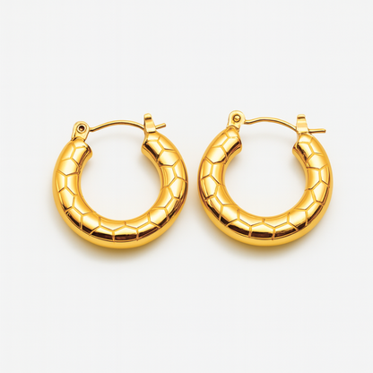 Mirabelle | 18K Gold Plated Circular Round Hoop Waterproof Earrings