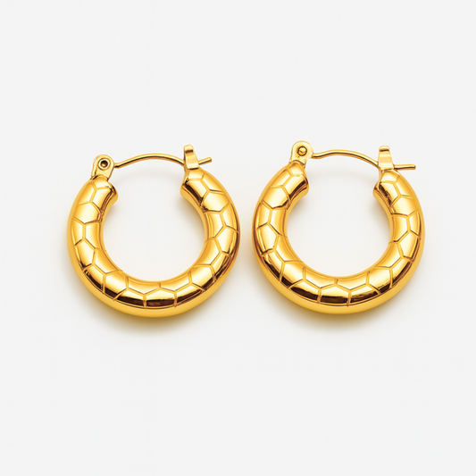 Mirabelle | 18K Gold Plated Circular Round Hoop Waterproof Earrings