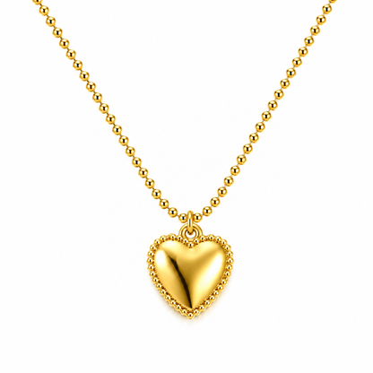 Cassidy | Gold Plated Solid Love Heart Pendant Necklace