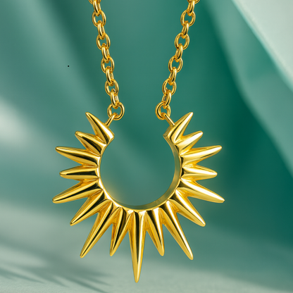 Rhianne | Gold (18K) Plated Sunflower Sun Pendant Waterproof Necklace