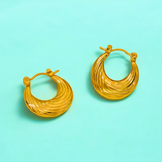 Lily | Gold Plated Round Minimalist Hoop Earrings