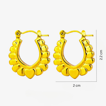 Tressa | Gold Plated Flower Pattern Hoop Earrings