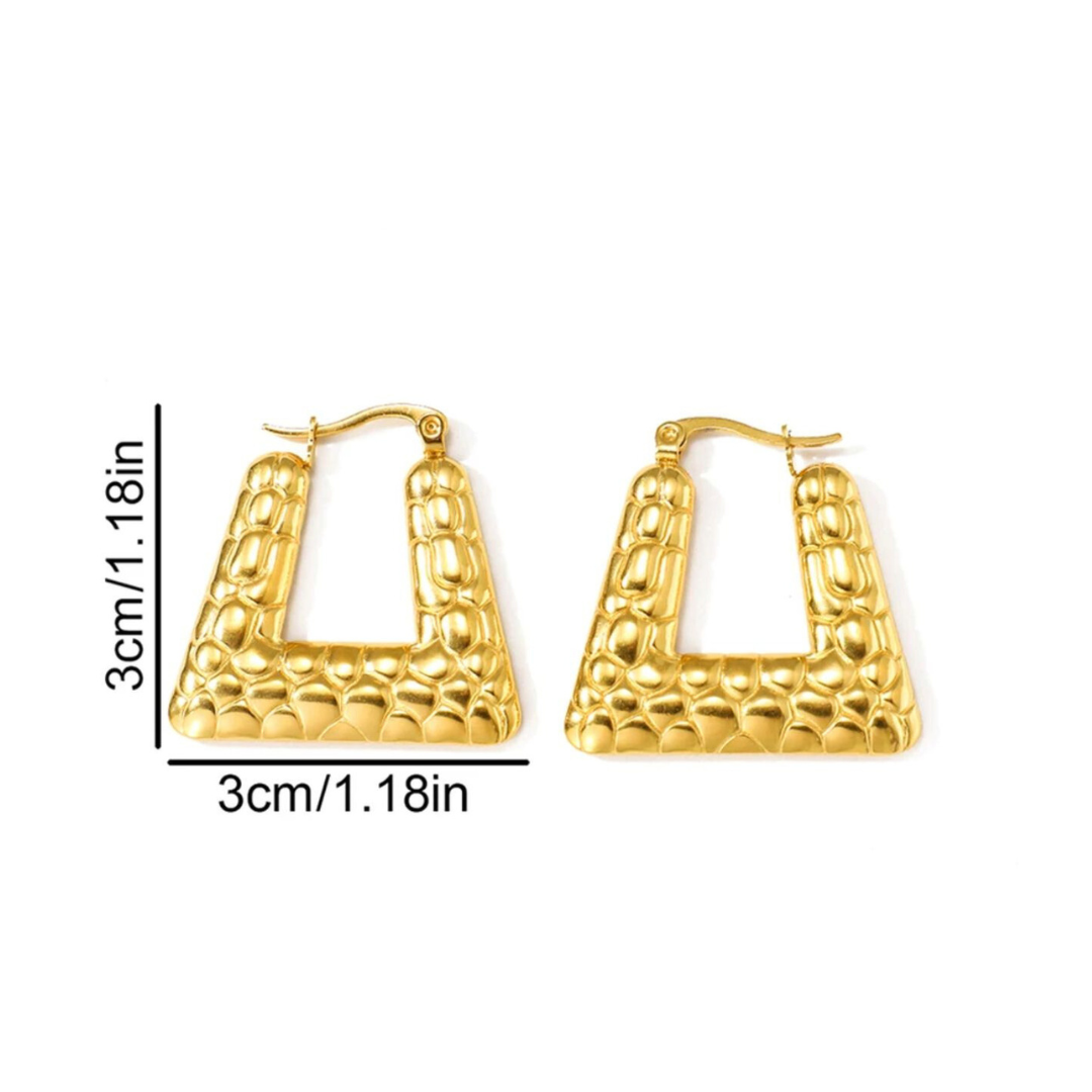 Harper | Gold Plated Chunky Vintage Ear Buckle Hoop Earrings