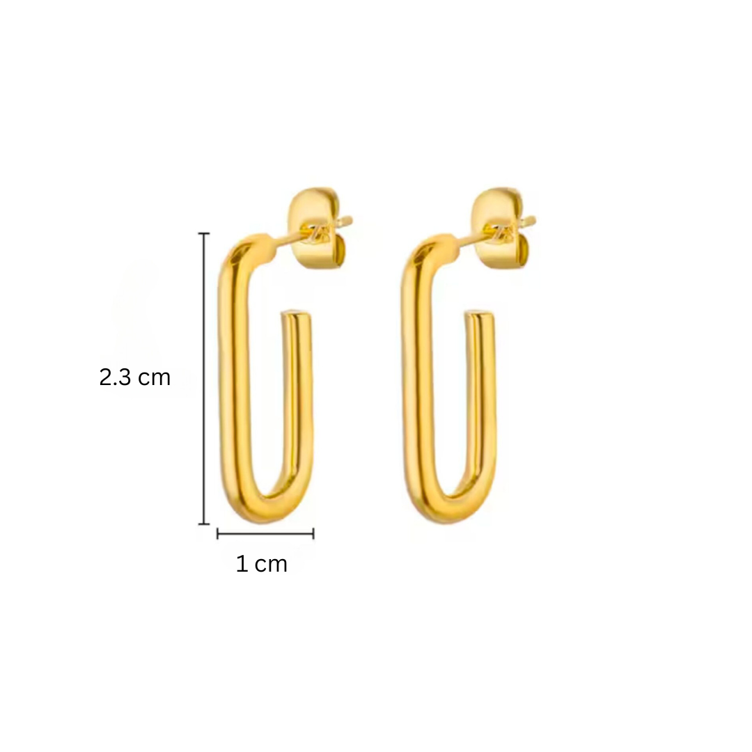 Valencia | Gold-Plated Rectangular Hoop Earrings