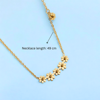 Lilliana | Gold-Plated Six-Flower Motif Waterproof Necklace