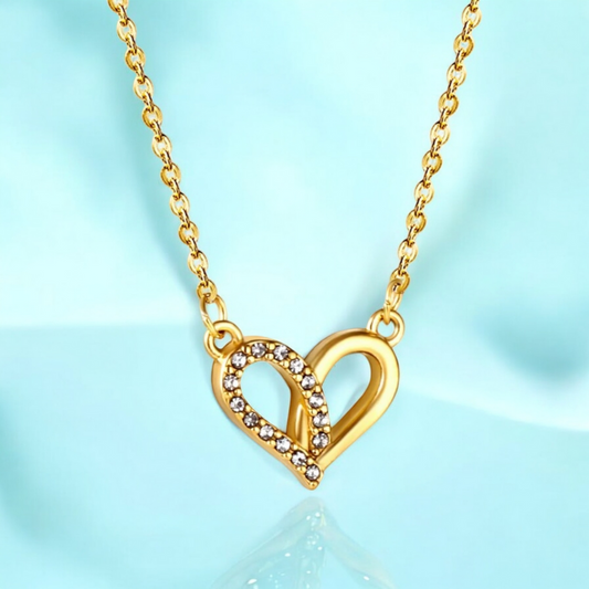 Zorelle | Gold Plated Heart Zircon Pendant Necklace