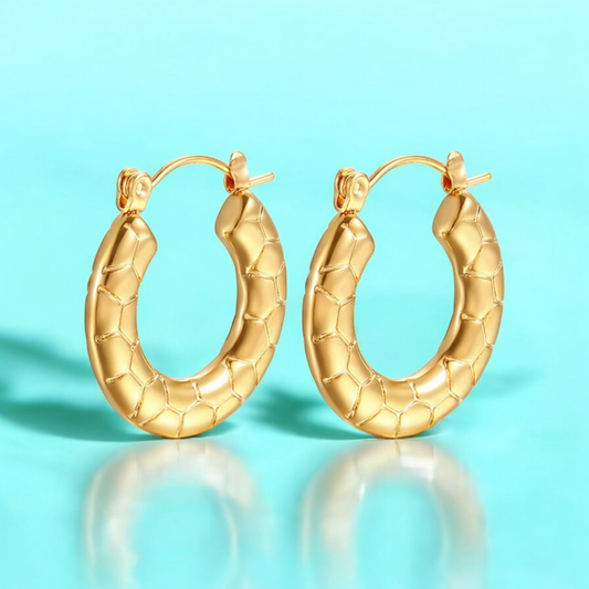 Mirabelle | Gold Plated Circular Round Hoop Earrings