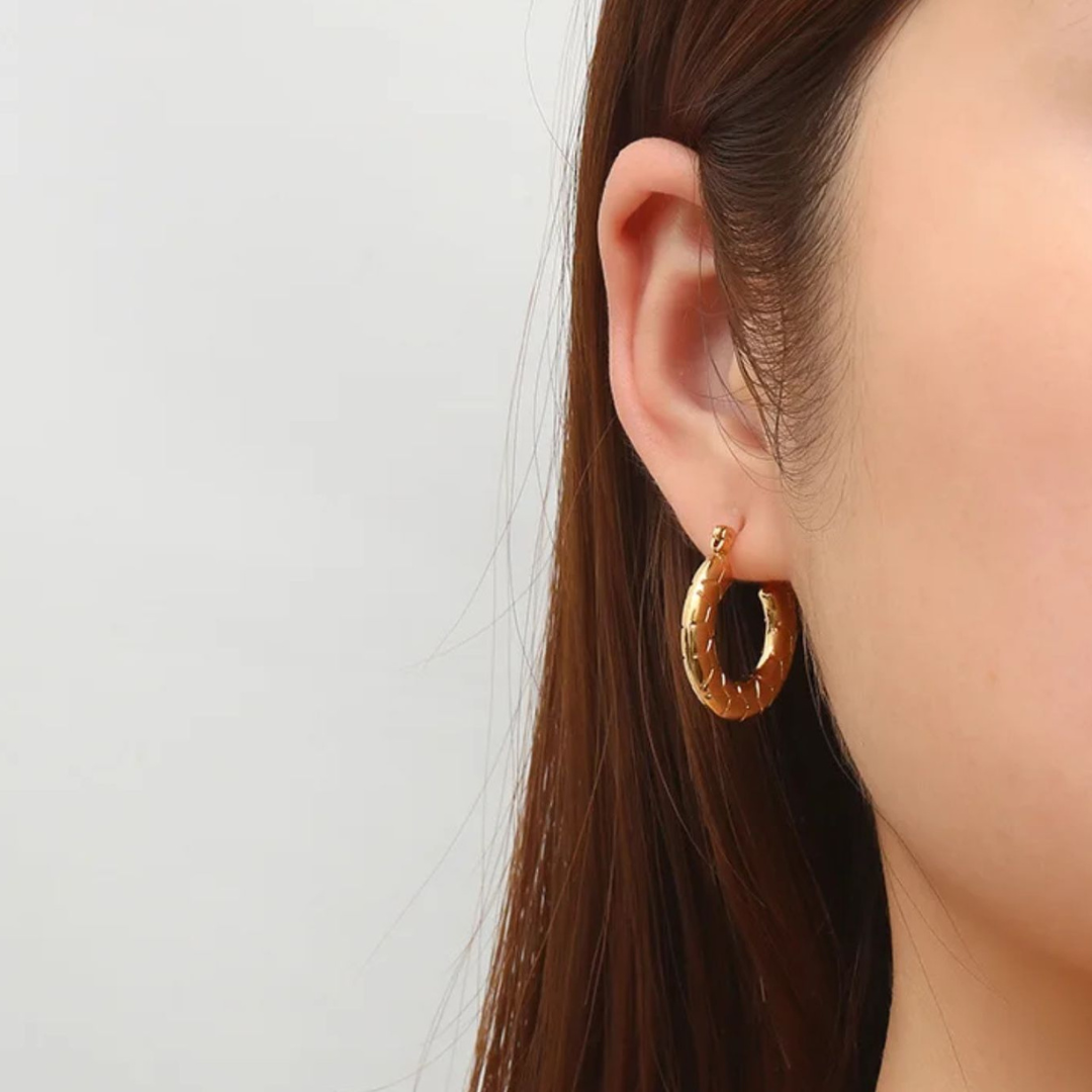 Mirabelle | Gold Plated Circular Round Hoop Earrings