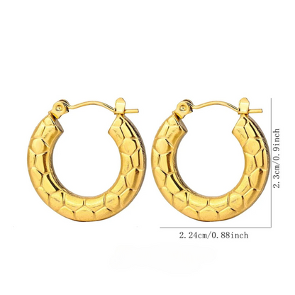 Mirabelle | Gold Plated Circular Round Hoop Earrings