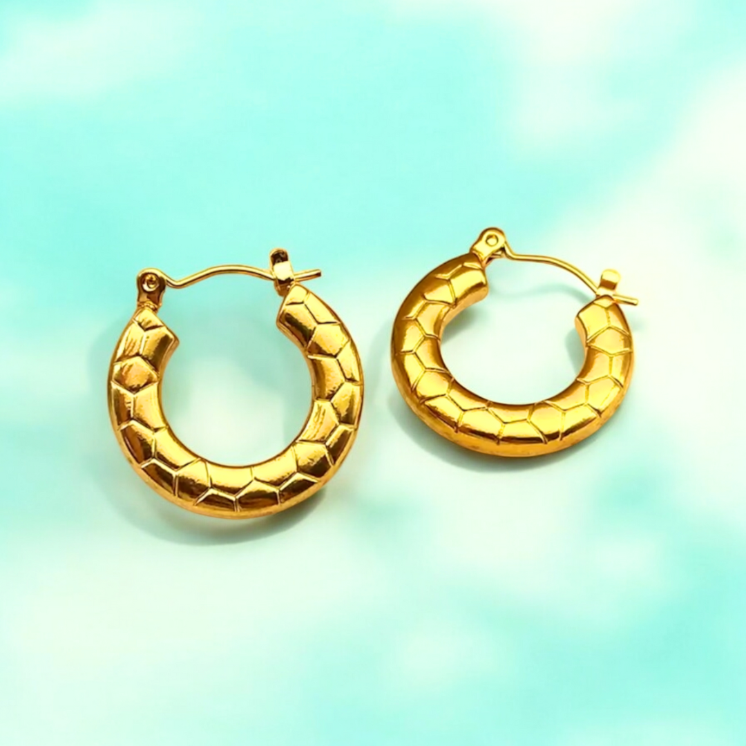 Mirabelle | Gold Plated Circular Round Hoop Earrings