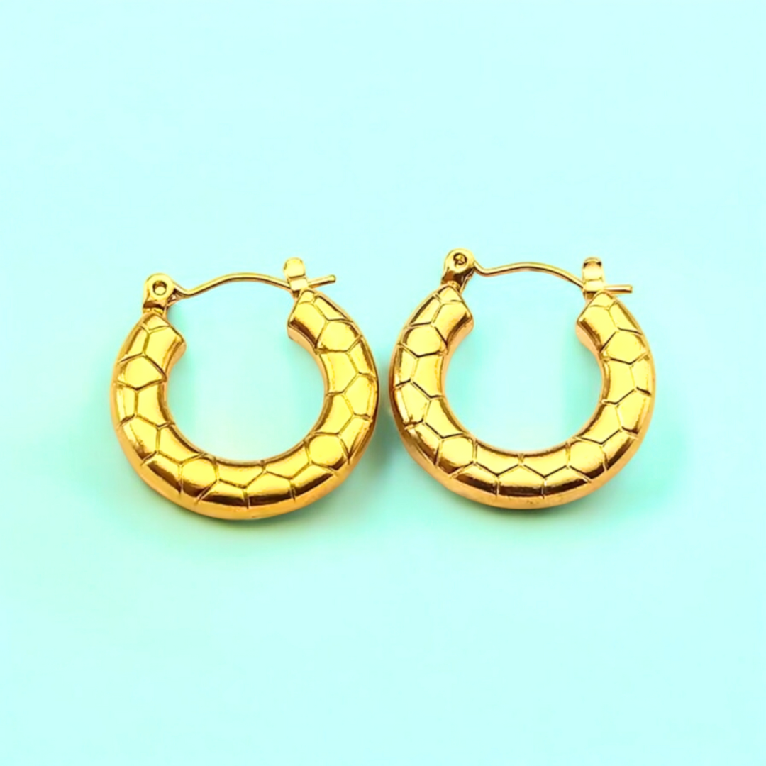 Mirabelle | Gold Plated Circular Round Hoop Earrings