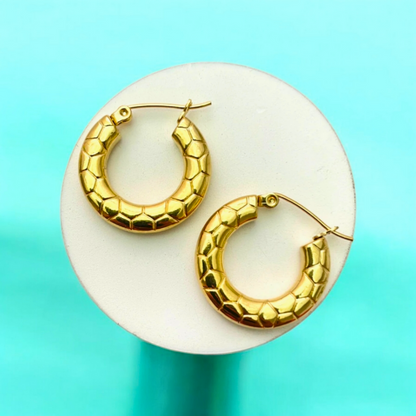 Mirabelle | Gold Plated Circular Round Hoop Earrings