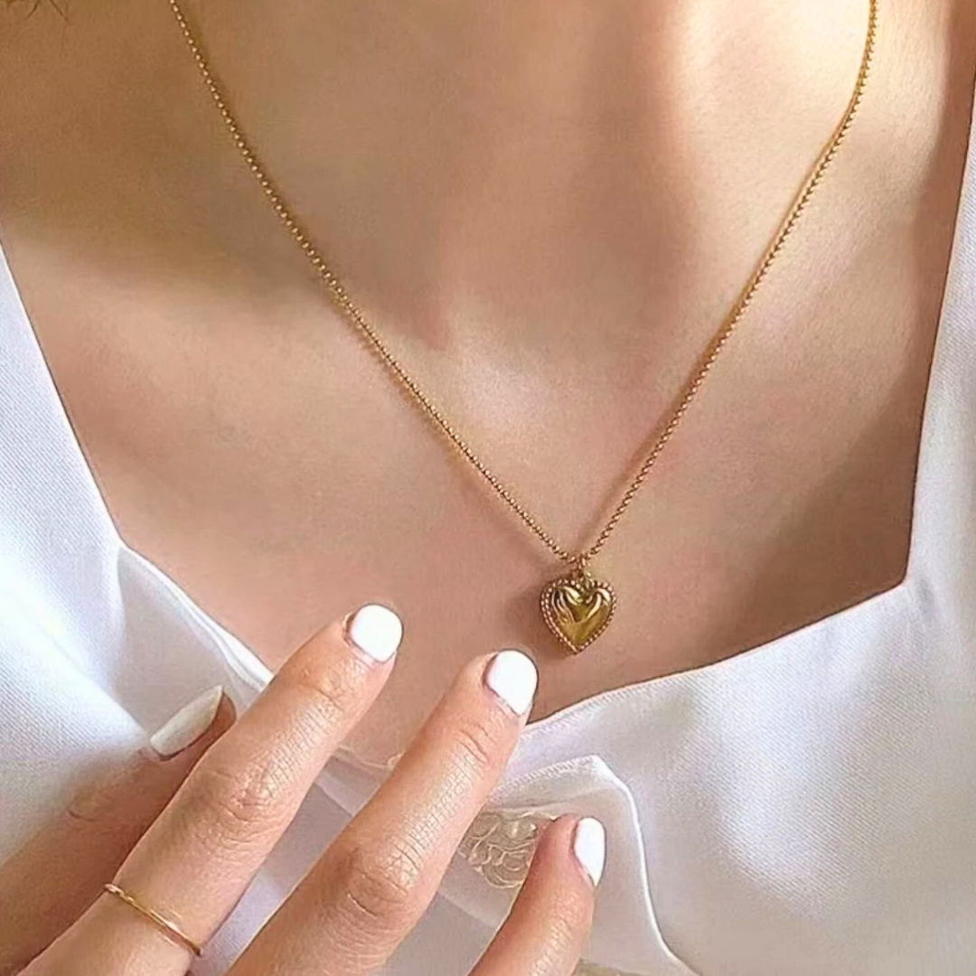 Cassidy | Gold Plated Solid Love Heart Pendant Necklace