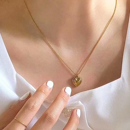 Cassidy | Gold Plated Solid Love Heart Pendant Necklace