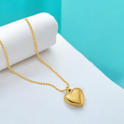 Cassidy | Gold Plated Solid Love Heart Pendant Necklace