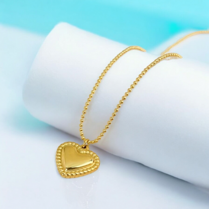 Cassidy | Gold Plated Solid Love Heart Pendant Necklace