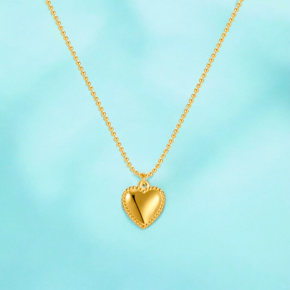 Cassidy | Gold Plated Solid Love Heart Pendant Necklace