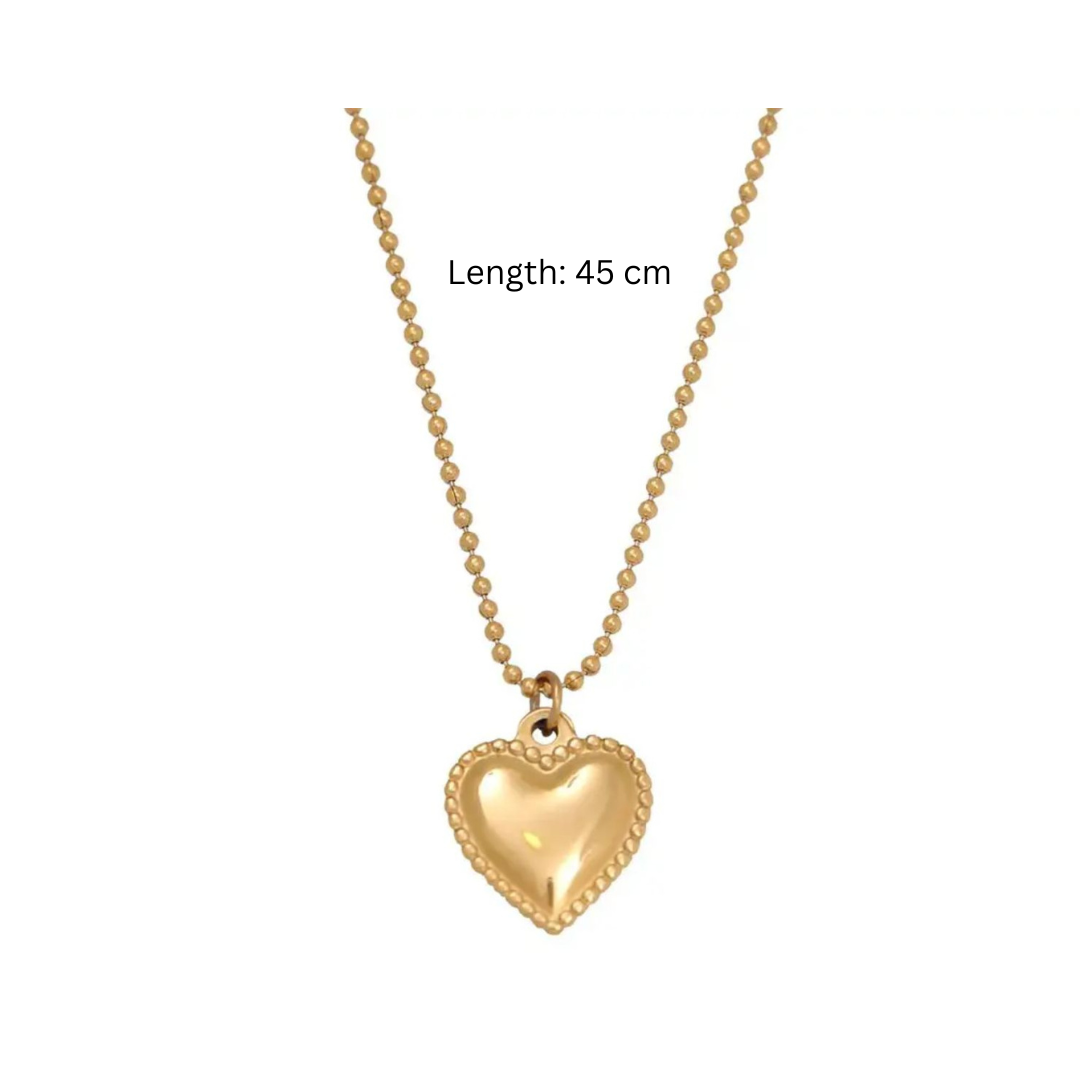 Cassidy | Gold Plated Solid Love Heart Pendant Necklace