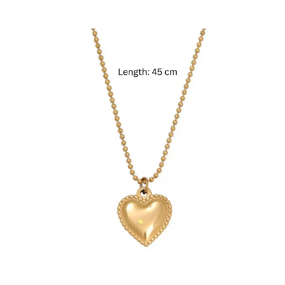 Cassidy | Gold Plated Solid Love Heart Pendant Necklace