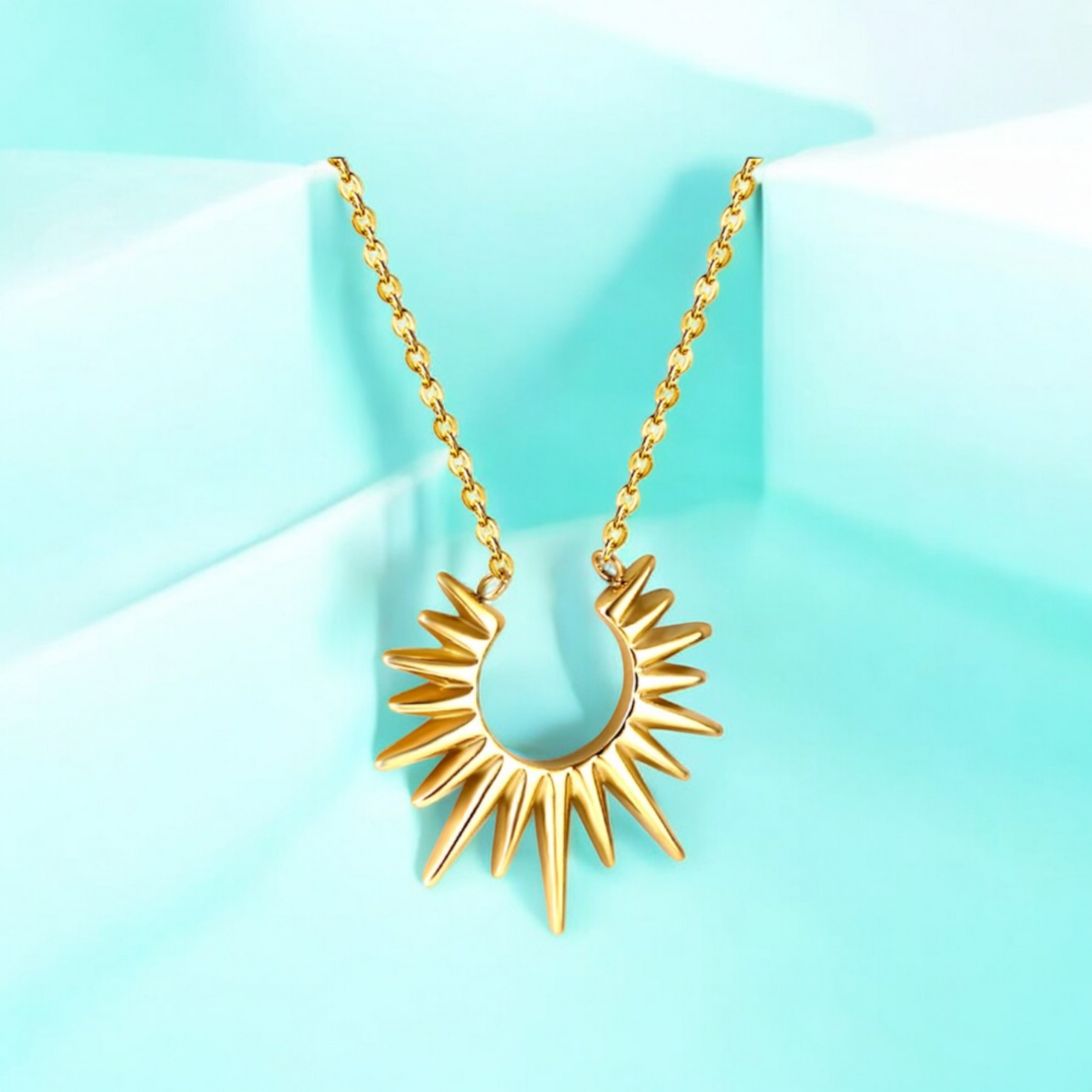 Rhianne | Gold Plated Sunflower Sun Pendant Necklace