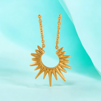 Rhianne | Gold Plated Sunflower Sun Pendant Necklace