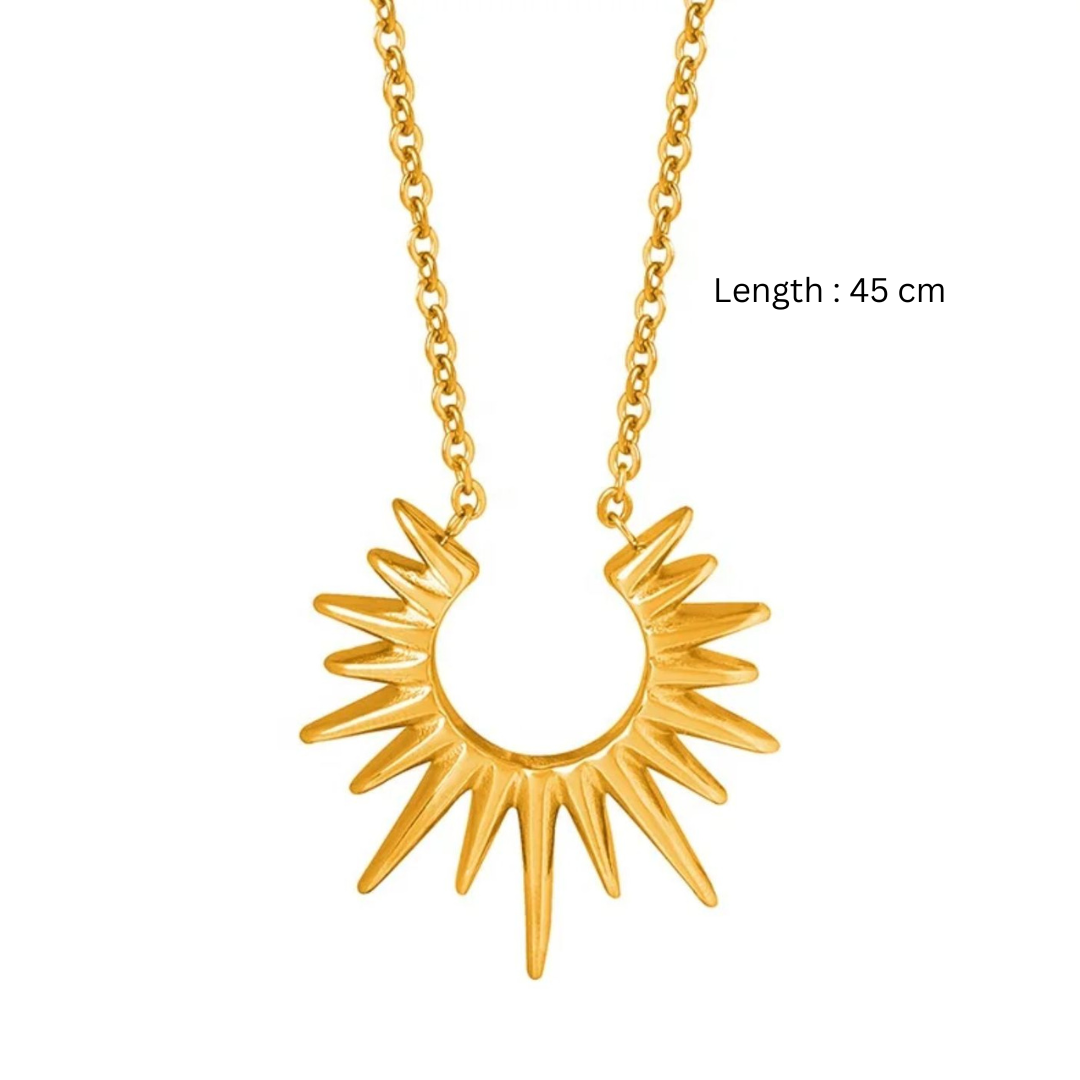 Rhianne | Gold Plated Sunflower Sun Pendant Necklace