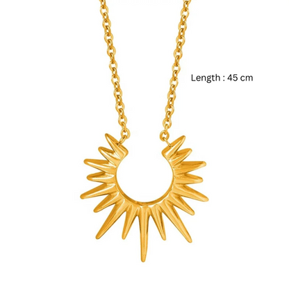 Rhianne | Gold Plated Sunflower Sun Pendant Necklace