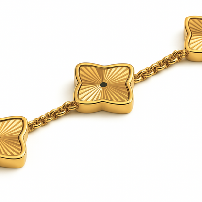 Clover Bracelet - 18K Gold Plated Waterproof Textured Multi Clover Jewellery