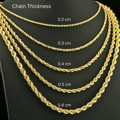 Nessa | Gold Plated Essential Twisted Rope Chain Necklace
