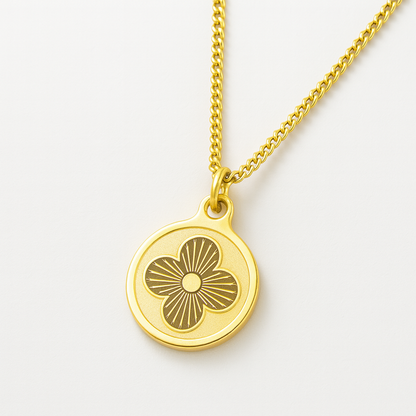 Elizabeth | Clover Coin Pendant Necklace - 18K Gold Plated Four-Leaf Waterproof Chain