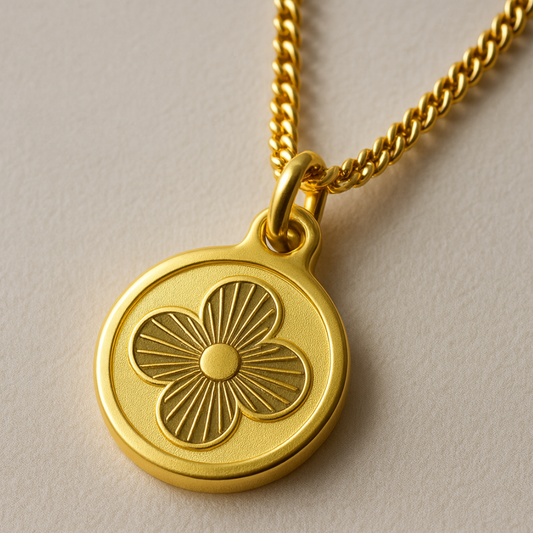 Elizabeth | Clover Coin Pendant Necklace - 18K Gold Plated Four-Leaf Waterproof Chain